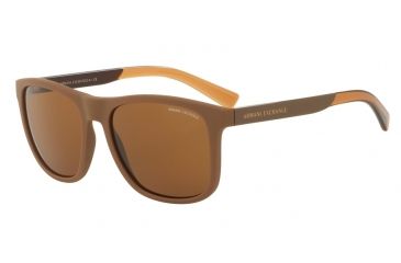 Image of Armani Exchange AX4049S Sunglasses 818513-57 - Matte Champagne Frame, Brown Gradient Lenses
