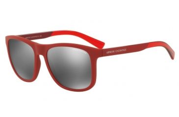 Image of Armani Exchange AX4049SF Sunglasses 81846G-57 - Matte Tango Red Frame, Grey Mirror Silver Lenses