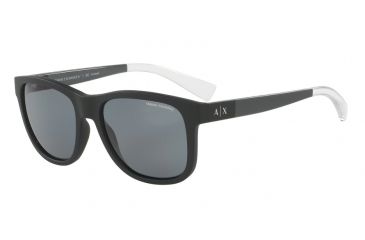 Image of Armani Exchange AX4054S Sunglasses 807881-55 - Matte Black Frame, Polar Grey Lenses