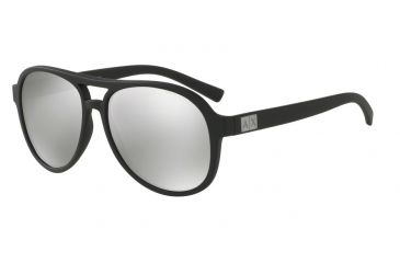 Image of Armani Exchange AX4055SF Sunglasses 80786G-58 - Matte Black Frame, Mirror Silver Lenses