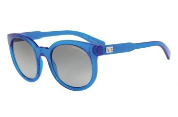 Image of Armani Exchange AX4057SF Sunglasses 821011-55 - Transparent Light Blue Frame, Grey Gradient Lenses