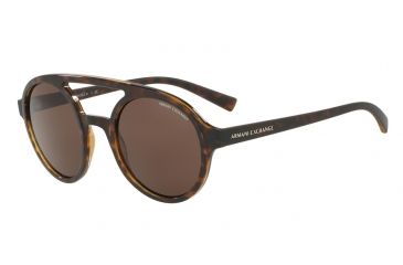 Image of Armani Exchange AX4060S Sunglasses 821373-50 - Matte Tortoise/top Shiny Frame, Brown Lenses