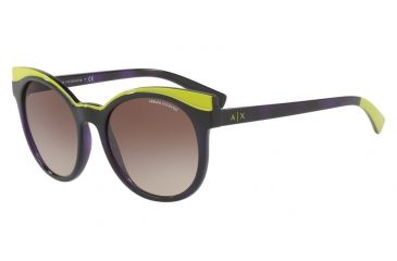 Image of Armani Exchange AX4064SF Progressive Prescription Sunglasses AX4064SF-822613-55 - Lens Diameter 55 mm, Frame Color Violet Havana/lime