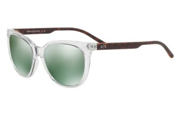 Image of Armani Exchange AX4072SF Single Vision Prescription Sunglasses AX4072SF-82356R-55 - Lens Diameter 55 mm, Frame Color Transparent Crystal
