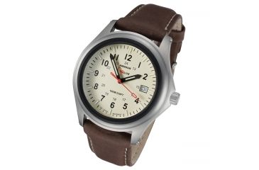 Image of Armourlite 43mm ShatterProof Scratch Resistant High Impact Glass Captain Field H3 Watch, Silver/Cream/Brown, Small AL303