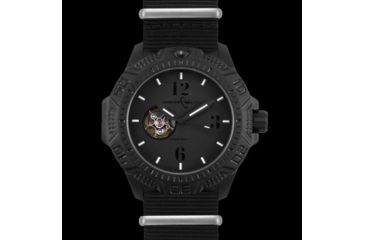 Image of Armourlite Caliber Series Automatic Blackout Watch with Black Nylon Band, Black AL1204