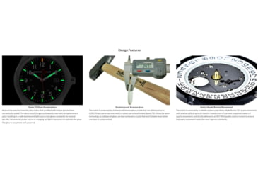 Image of Armourlite Field Series AL104 Swiss Made Tritium Illuminated Watch with Shatterproof Armourglass, Black Case, Black Dial, White Numbers, 42mm, AL104