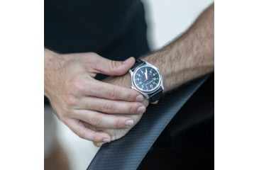 Image of Armourlite Field Series AL111 Swiss Made Tritium Illuminated Watch with Shatterproof Armourglass, Raw Steel Case, Black Dial, 42mm, AL111