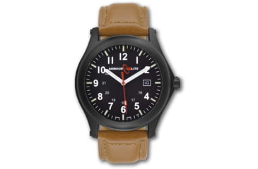 Image of Armourlite Field Series AL124 Swiss Made Tritium Illuminated Watch with Shatterproof Armourglass, Black Case, Black Dial, White Numbers, 42mm, AL124