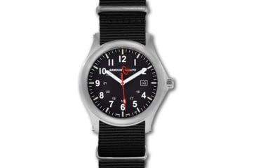 Image of Armourlite Field Series AL141 Swiss Made Tritium Illuminated Watch with Shatterproof Armourglass, Raw Steel Case, Black Dial, 42mm, AL141