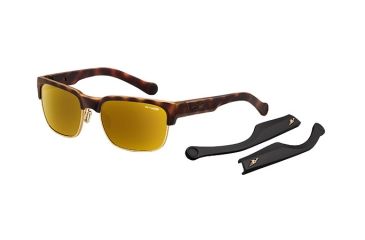 Image of Arnette Dean Sunglasses, Fuzzy Havana &amp; Gold Wire Frame, Gold Mirror Lens-AN4205-05