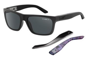 Image of Arnette Dropout Bifocal Prescription Sunglasses, Matte Black/Violet Frame, Polarized Grey Lens, Polarized-AN4176-15BI