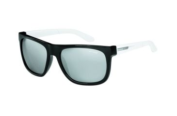 Image of Arnette Fire Drill Sunglasses - Gloss Black w/ White Temple Frame and Chrome Mirror Lens AN4143-18