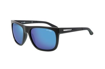 Image of Arnette Fire Drill Sunglasses - Matte Black Frame and Blue Mirror Lens AN4143-12