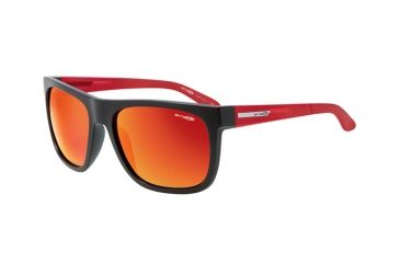 Image of Arnette Fire Drill Sunglasses - Matte Black Frame and Red Mirror Lens AN4143-13