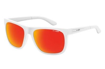 Image of Arnette Firedrill Sunglasses, Fuzzy White Frame, Red Mirror Lens AN4143-34