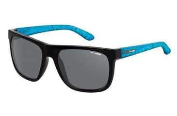 Image of Arnette Firedrill Sunglasses, Gloss Black/Fuzzy Inked Aqua Frame, Grey Lens AN4143-27