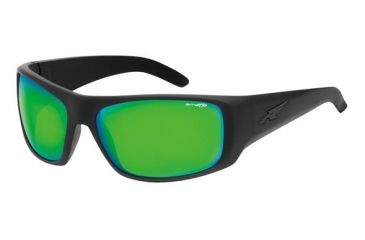 Image of Arnette La Pistola Single Vision Prescription Sunglasses, Fuzzy Black Frame, Citrus Chrome Lens-AN4179-07SV