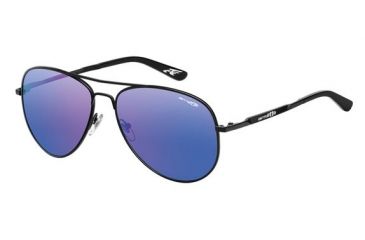 Image of Arnette Trooper Sunglasses, Matte Black Frame, Purple Mirror Lens AN3065-01