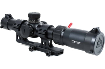 Image of AT3 Tactical Red Tail LPVO 1-4x24 Rifle Scope with Mount 30mm SFP, Black, Illuminated BDC Reticle, MOA, with 30mm Cantilever Mount and Throw Lever, AT3-RT-1-4X24