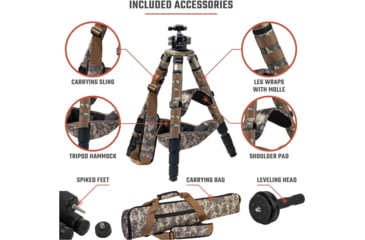 Image of Athlon Optics Midas CF36 36mm Tube Carbon Fiber Tripod, Black/Tan, 706006
