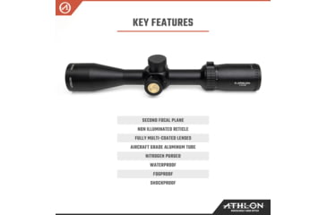 Image of Athlon Optics Talos 3-12x40mm Rifle Scope, 1in Tube, Center-X, Second Focal Plane, MOA Reticle, Black, 215003