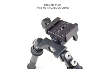 Image of Atlas CAL Gen 2 Standard Bipod, 4.8-9.2in Height Range, Area 419 ARCALOCK Clamp, Black, BT65NCPLUSA419ARCALK