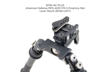 Image of Atlas CAL Gen 2 Standard Bipod, 4.8-9.2in Height Range, Area 419 ARCALOCK Clamp, Black, BT65NCPLUSA419ARCALK