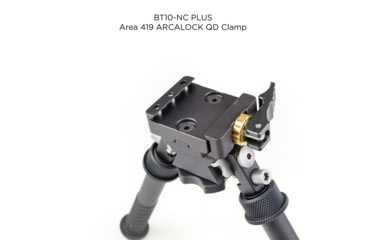 Image of Atlas V8 Bipod, 5-9.4in Height Range, Area 419 ARCALOCK Clamp, Black, BT10NCPLUSA419ARCALK