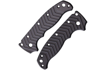 Image of August Engineering AD20.5 Chevron Pattern Handle Scales, Gunmetal, Aluminum, AE-1202-GM