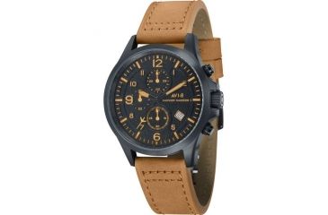 Image of AVI-8 Hawker Harrier II Watch Japan Quartz Chronograph with Date, Black/Tan, AV-4001-09