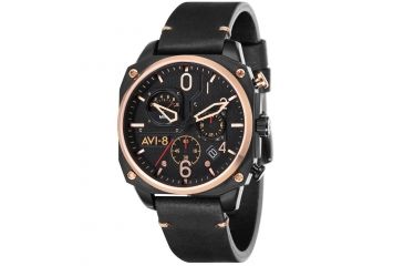 Image of AVI-8 Hawker Hunter Watch Japan Quartz Chronograph with 10 Minutes Retrograde and Date, Black/Black AV-4052-04
