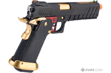 Image of AW Custom Competitor Hi-CAPA Gas Blowback Airsoft Pistol, Gun Only, Green Gas, Black/Gold/Red, AW-HX2002