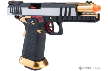 Image of AW Custom Competitor Hi-CAPA Gas Blowback Airsoft Pistol, Two-Tone, Gun Only, Green Gas, Black/Silver/Gold/Red, AW-HX2001