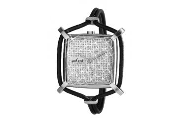 Image of Axcent Snowflake Watch, Black Strap, Silver Face, Silver Hands X32412-057