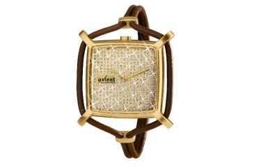 Image of Axcent Snowflake Watch, Brown Strap, Gold Face, Gold Hands X32418-056