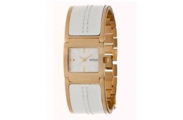 Image of Axcent Bangle Watch, White+Gold Bracelet, Silver Dial, Gold Hands X56108-132