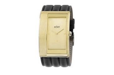 Image of Axcent Curves Watch, Black Strap, Cream Face, Gold Hands X56347-767