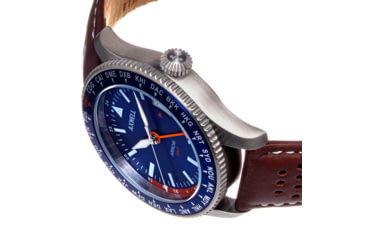 Image of Axwell Leather-Band Watch w/Date, Brown/Blue, AXWAW102-2, Brown/Blue, One Size, AXWAW102-2