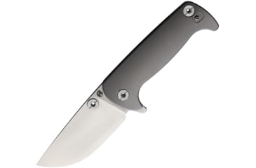 Image of B'yondEDC Chunk Folding Knife, 4.5in Closed, 3.5in, S35VN, Satin Blade, Gray Satin Titanium Handle, Nylon Sheath, ASM2102NA