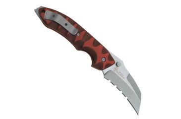 Image of Bad Blood Razorhoof, Red/Black G10 Handle, Sheepsfoot ComboEdge, NO BB0121K