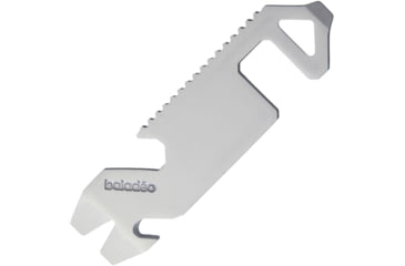 Image of Baladeo Phone Holder Multi Tool, 3in X .88in, Titanium Coated SS, Tools Include Bottle Opener L Ruler L Belt/Cord Cutter L Flat Head Screwdriver L Pry Bar, Phone/Tablet Holder, Nail Puller, ECO216