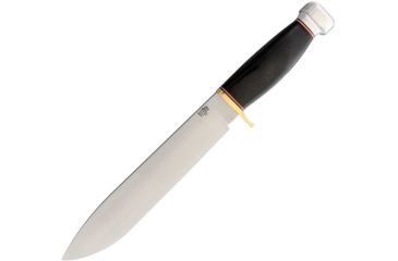 Image of Bark River 1909 Michigan Bowie Black Fixed Blade Knife, 10in, A2 Tool Steel, Standard Edge, Satin, Black, Canvas Micarta Handle BA09215PMBC
