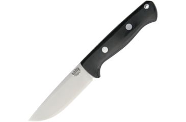 Image of Bark River Bravo 1 LT Field Knife Black Fixed Blade Knife, 4.25in, Carbon Steel, Standard Edge, Black, Canvas Micarta Handle BA07127MBC
