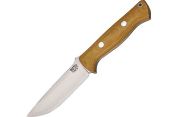 Image of Bark River Bravo 1 LT Natural Canvas Fixed Blade Knife, 4.25in, Carbon Steel, Standard Edge, Natural, Canvas Micarta Handle BA07126MNC