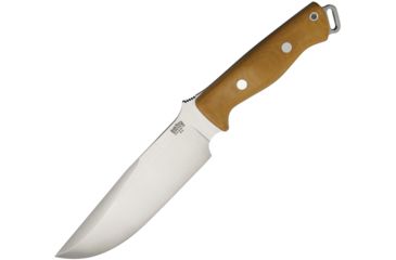 Image of Bark River Bravo Survivor Natural Canvas Fixed Blade Knife, 7.125in, A2 Tool Steel, Natural, Canvas Micarta Handle BA07116MNC