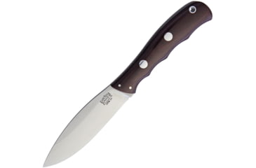 Image of Bark River Canadian Special Fixed Blade Knife, 8.63in Overall, 4.25in Satin Cpm-3V Carbon Steel Blade, Burgundy Canvas Micarta Handle, Brown Leather Belt Sheath, 03-123MBU