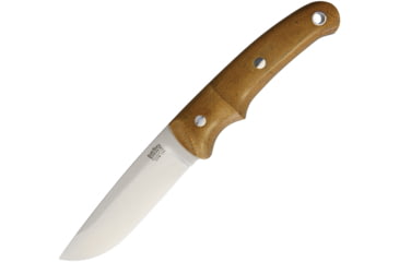 Image of Bark River Drop Point Hunter Natural CPM Knife, 4 satin finish CPM-154 stainless drop point blade, Natural canvas micarta handle, 02-157MNC