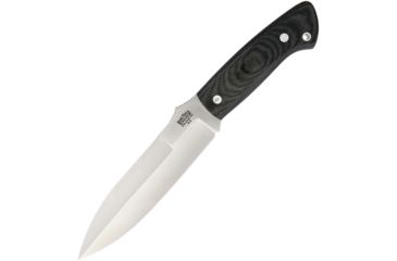 Image of Bark River Essos Black Canvas Fixed Blade Knife, 5.875in, A2 Tool Steel, Standard Edge, Spear Point, Satin, Black, Canvas Micarta Handle BA10116MBC