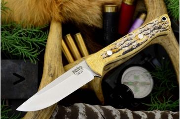 Image of Bark River Gunny Hunter Fixed Blade Knife,3V Steel Blade,Antique Stag Bone Handle BA7026BAS